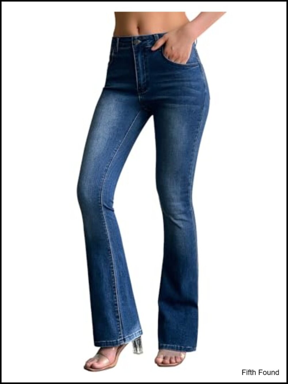 Women's Stretchy Flare Jeans Mid Rise Bootcut Curvy Denim Pants